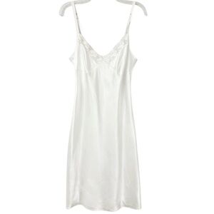 Marks & Spencer White Lace Trim Full Midi Slip Size 8
